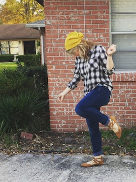 「Mossimo（モッシモ）のアイテム（帽子）」を使った、Gracie Lavonneさん（レディース・170cm）の秋コーディネート