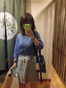 「CHUMS（チャムス）のアイテム（スカート）」を使った、satomaiさん（レディース・155cm）の夏コーディネート