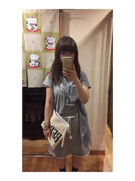 「CHUMS（チャムス）のアイテム（スカート）」を使った、satomaiさん（レディース・155cm）の夏コーディネート