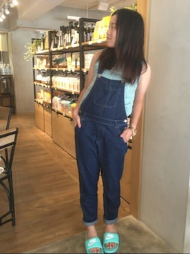 「mysty woman（ミスティウーマン）のアイテム（つなぎ/オールインワン）」を使った、Tiffany Tsaoさん（レディース・160cm）の夏コーディネート