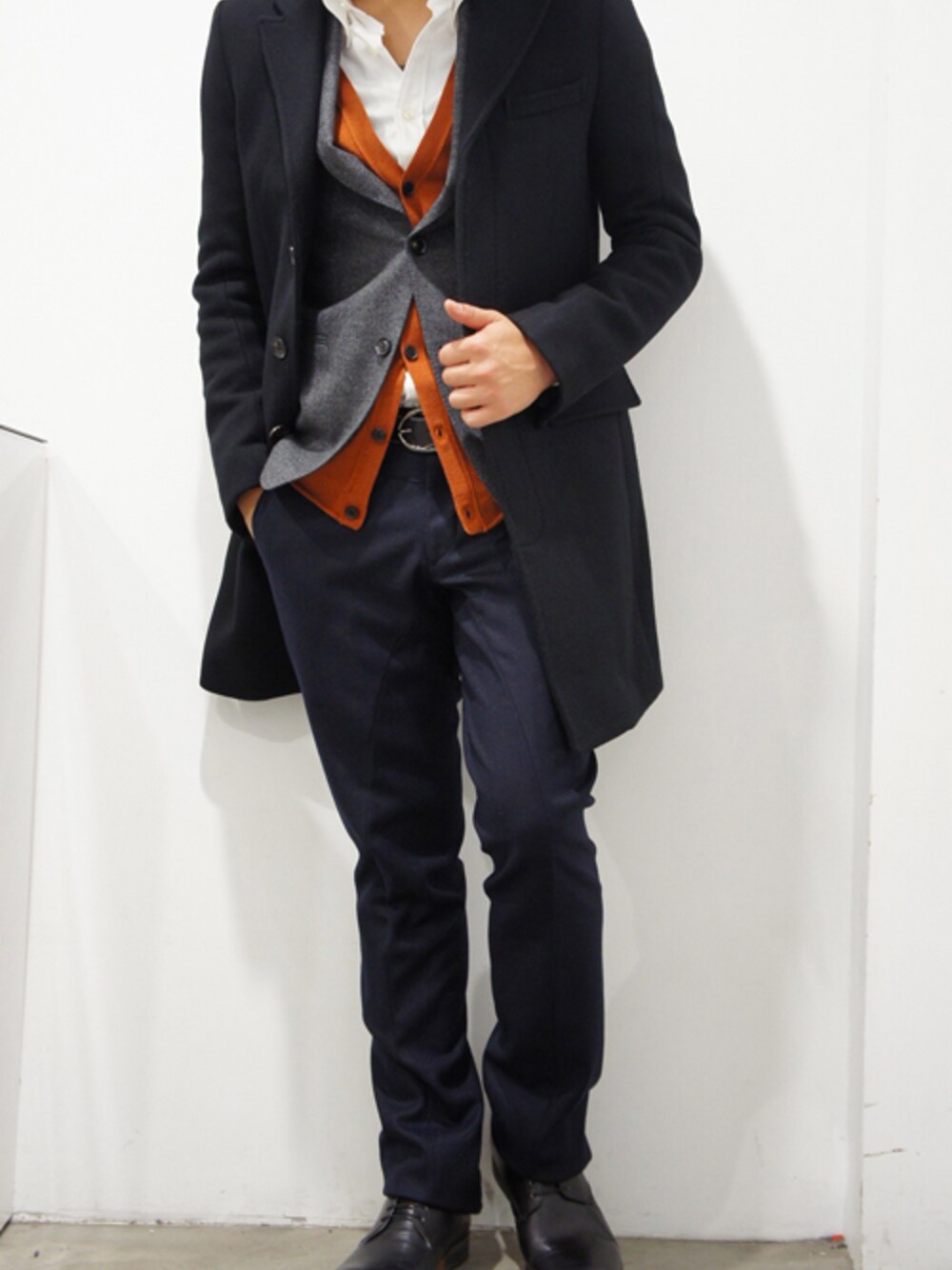「junhashimoto 、 junhashimotoNAGOYA」｜「junhashimotoの3D CHESTER COAT（ステンカラーコート）」を使った、bara_jhNAGOYAさん（メンズ・170cm）の秋コーディネートの1枚目の写真