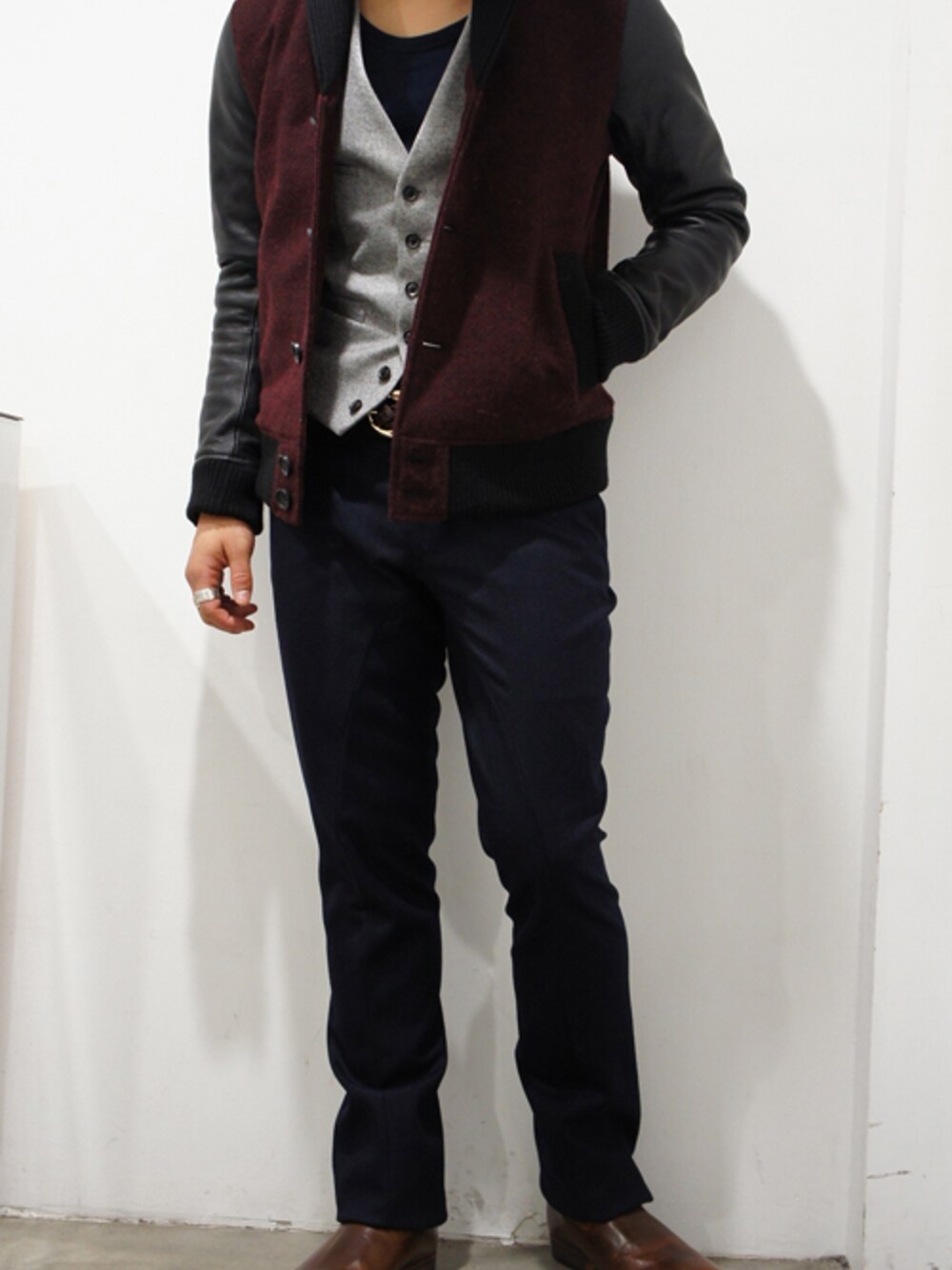 「 スタジャン、junhashimoto 、 junhashimotoNAGOYA」｜「junhashimotoのSHAWL B/Z（スタジャン）」を使った、bara_jhNAGOYAさん（メンズ・170cm）の秋コーディネートの1枚目の写真