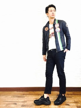 「HYSTERIC GLAMOUR（ヒステリックグラマー）のアイテム（ナイロンジャケット）」を使った、mitsuruさん（メンズ・177cm）の冬コーディネート