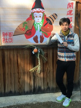 「EN ROUTE（アンルート）のアイテム（スニーカー）」を使った、mitsuruさん（メンズ・177cm）の冬コーディネート