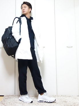 「Another Edition（アナザーエディション）のアイテム（ステンカラーコート）」を使った、mitsuruさん（メンズ・177cm）の冬コーディネート