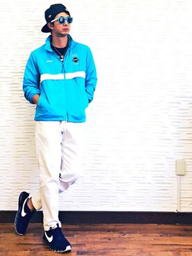 「ワコマリア」｜「アイテム（ナイロンジャケット）」を使った、mitsuruさん（メンズ・177cm）の秋コーディネート