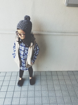 「Handmade（ハンドメイド）のアイテム」を使った、yuyuemさん（キッズ・100cm）の秋コーディネート