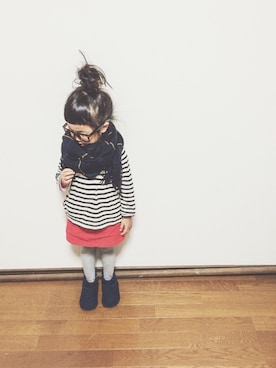 「OLD NAVY（オールドネイビー）のアイテム（スカート）」を使った、yuyuemさん（キッズ・100cm）の冬コーディネート