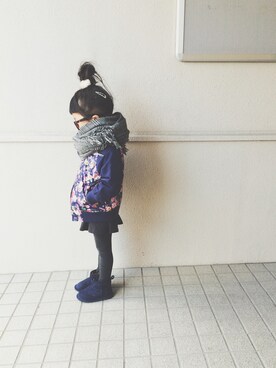 「H&M（エイチ・アンド・エム）のアイテム（ブルゾン）」を使った、yuyuemさん（キッズ・100cm）の冬コーディネート