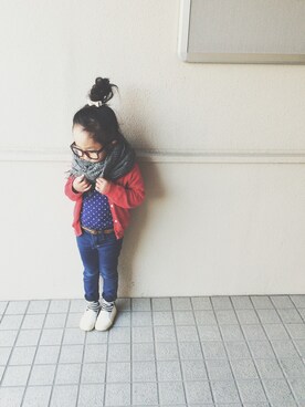 「UNIQLO（ユニクロ）のアイテム（トップス）」を使った、yuyuemさん（キッズ・100cm）の冬コーディネート