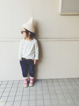 「UNIQLO（ユニクロ）のアイテム（パンツ）」を使った、yuyuemさん（キッズ・100cm）の冬コーディネート