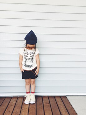 「OLD NAVY（オールドネイビー）のアイテム（パンツ）」を使った、yuyuemさん（キッズ・100cm）の夏コーディネート