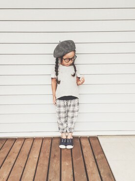 「Handmade（ハンドメイド）のアイテム」を使った、yuyuemさん（キッズ・100cm）の秋コーディネート