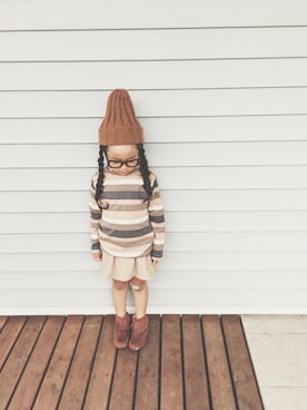 「三つ編み」｜yuyuemさん（キッズ・100cm）の秋コーディネート