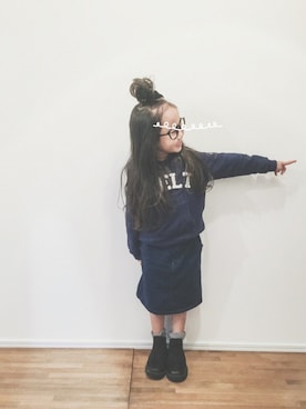 「しまむら（シマムラ）のアイテム」を使った、yuyuemさん（キッズ・100cm）の冬コーディネート