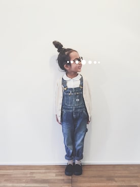 「Lee（リー）のアイテム（サロペット/オーバーオール）」を使った、yuyuemさん（キッズ・100cm）の春コーディネート