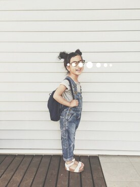 「Lee（リー）のアイテム（サロペット/オーバーオール）」を使った、yuyuemさん（キッズ・100cm）の春コーディネート