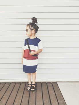 「しまむら（シマムラ）のアイテム」を使った、yuyuemさん（キッズ・100cm）の夏コーディネート