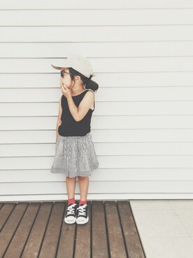 「ドラフトGAP」｜「アイテム（キャップ）」を使った、yuyuemさん（キッズ・100cm）の夏コーディネート