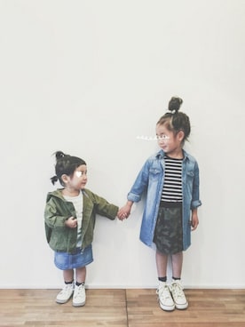 「姉妹コーデ」｜yuyuemさん（キッズ・100cm）の春コーディネート