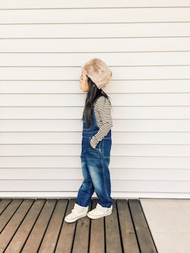 「CIAOPANIC TYPY（チャオパニックティピー）のアイテム（キャップ）」を使った、yuyuemさん（キッズ・110cm）の秋コーディネート
