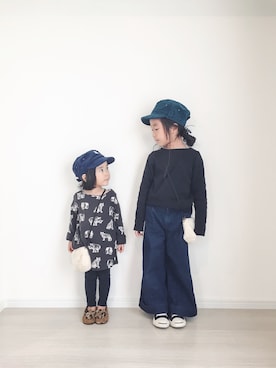 「H&M（エイチ・アンド・エム）のアイテム」を使った、yuyuemさん（キッズ・110cm）の秋コーディネート