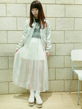 「アイテム（ナイロンジャケット）」を使った、chihayaさん（レディース・156cm）の秋コーディネート