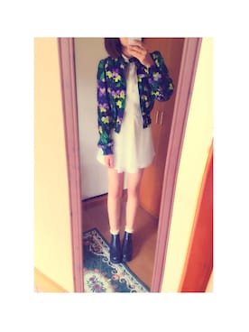 「snidel」｜「アイテム（ブルゾン）」を使った、momoさん（レディース・156cm）の秋コーディネート