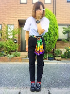 「時計」｜「アイテム（財布/小物）」を使った、momoさん（レディース・156cm）の秋コーディネート