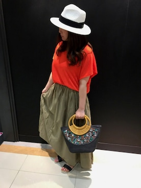 「INTERPLANET WINGS（インタープラネットウィング）のアイテム」を使った、JUNさん（レディース・153cm）の夏コーディネート