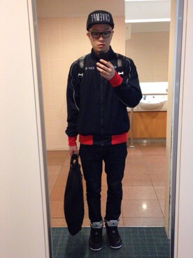 「MR.GENTLEMAN」｜「アイテム（ナイロンジャケット）」を使った、masaki_nagatomoさん（メンズ・183cm）の春コーディネート