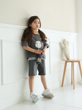 「 ボーダー柄」｜stylenoriterさん（キッズ・110cm）の夏コーディネート