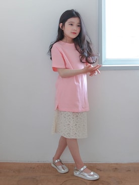 「 レース」｜stylenoriterさん（キッズ・124cm）の夏コーディネート