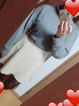 「LOWRYS FARM（ローリーズファーム）のアイテム（ニット/セーター、グレー系）」を使った、loveさん（レディース・157cm）の秋コーディネート