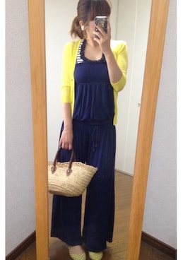 「ROYAL PARTY（ロイヤルパーティー）のアイテム（オールインワン・サロペット）」を使った、mikiさん（レディース・158cm）の夏コーディネート