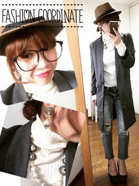 「ロングジャケット」｜mikiさん（レディース・158cm）の冬コーディネート