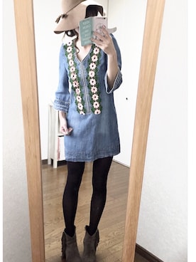 「Language（ランゲージ）のアイテム（ワンピース/ドレス）」を使った、mikiさん（レディース・158cm）の秋コーディネート