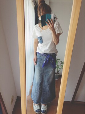 「YEVS（イーブス）のアイテム（スカート）」を使った、mikiさん（レディース・158cm）の春コーディネート