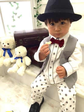 「タキシード」｜「アイテム（その他）」を使った、eitomanさん（キッズ・80cm）の夏コーディネート