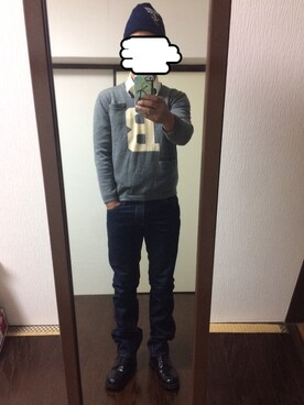 「BLUE BLUE（ブルーブルー）のアイテム（ニットキャップ/ビーニー）」を使った、ダイコンさん（メンズ・165cm）の秋コーディネート