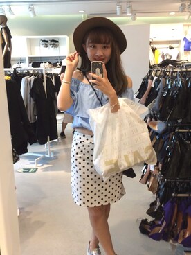 「H&M（エイチ・アンド・エム）のアイテム（ハット、ブラウン系）」を使った、企鹅0528さん（レディース・160cm）の夏コーディネート