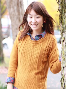 「RAY CASSIN（レイカズン）のアイテム（シャツワンピース）」を使った、 Marikoさん（レディース・165cm）の冬コーディネート