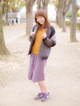 「RAY CASSIN（レイカズン）のアイテム（シャツワンピース）」を使った、 Marikoさん（レディース・165cm）の冬コーディネート