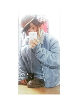 「タートルネック」｜「アイテム（カバーオール）」を使った、みんみんさん（レディース・165cm）の秋コーディネート