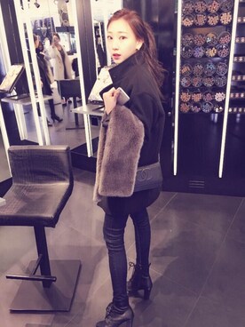 「chic」｜「アイテム（その他アウター）」を使った、LIZ:NUBLEさん（レディース・163cm）の冬コーディネート
