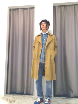 「バンダナ」｜「アイテム（ピーコート）」を使った、7DS千葉NT店 takanashiさん（メンズ・170cm）の冬コーディネート