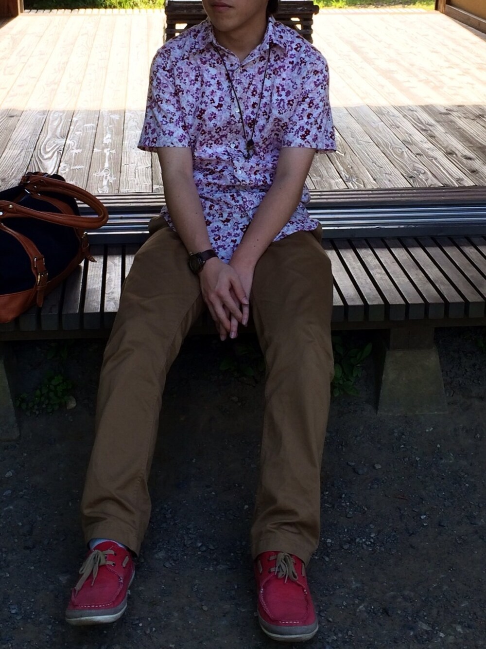 「シャツ、半袖 シャツ、夏物」｜「UNITED ARROWS BLUE LABELのアイテム（シャツ/ブラウス、その他）」を使った、ユースケ☃さん（メンズ・165cm）の春コーディネートの1枚目の写真