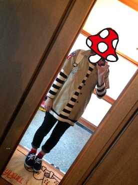 「GU（ジーユー）のアイテム（デニムパンツ、ブルー系）」を使った、rayのんのさん（レディース・160cm）の秋コーディネート