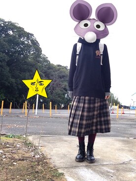 「UNIQLO（ユニクロ）のアイテム（パーカー、ブラック系）」を使った、rayのんのさん（レディース・160cm）の冬コーディネート