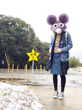 「didizizi（ディディジジ）のアイテム（ニット/セーター、グレー系）」を使った、rayのんのさん（レディース・160cm）の冬コーディネート